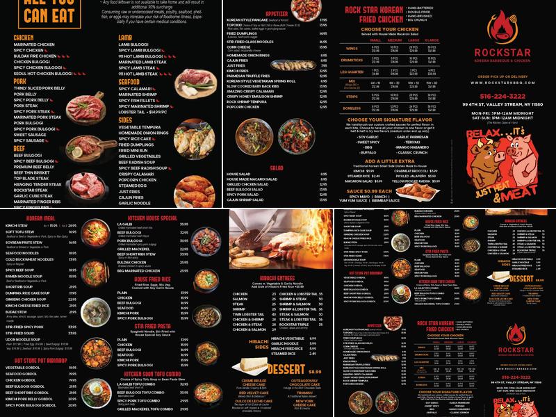 Rockstar Korean bbq & Chicken Menu