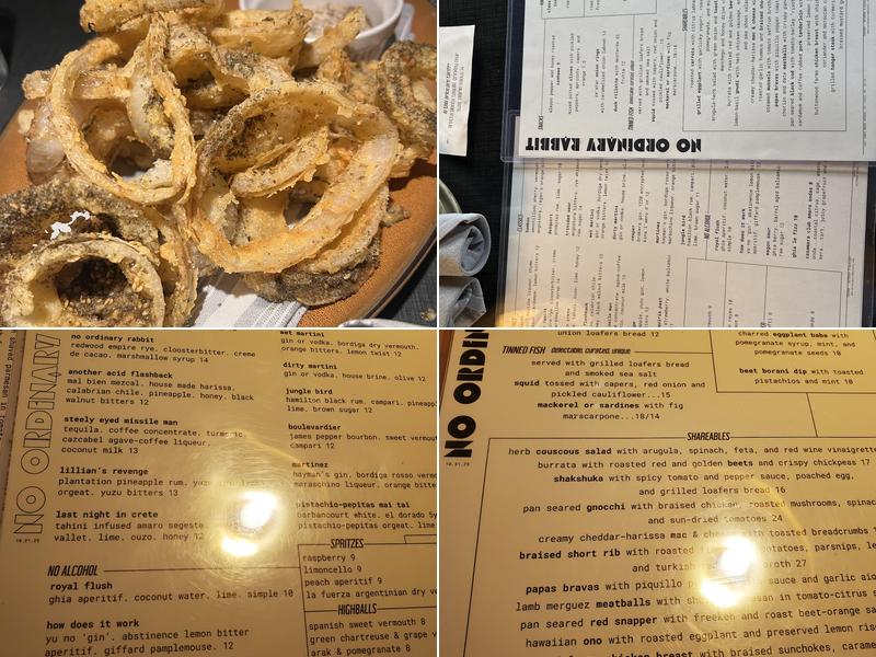No Ordinary Rabbit Menu