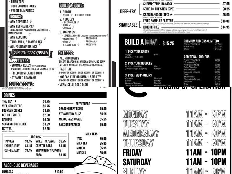 Twenty Pho Hour Kissimmee Menu