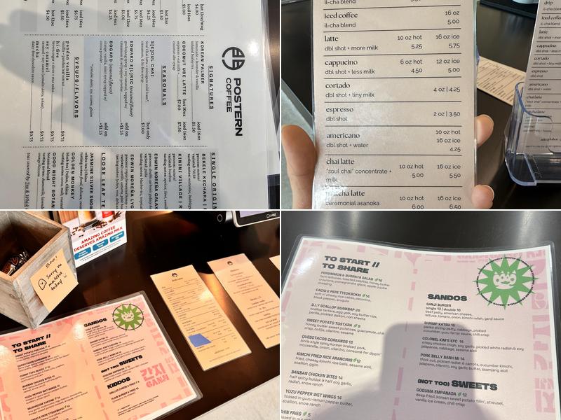 Postern Coffee Menu