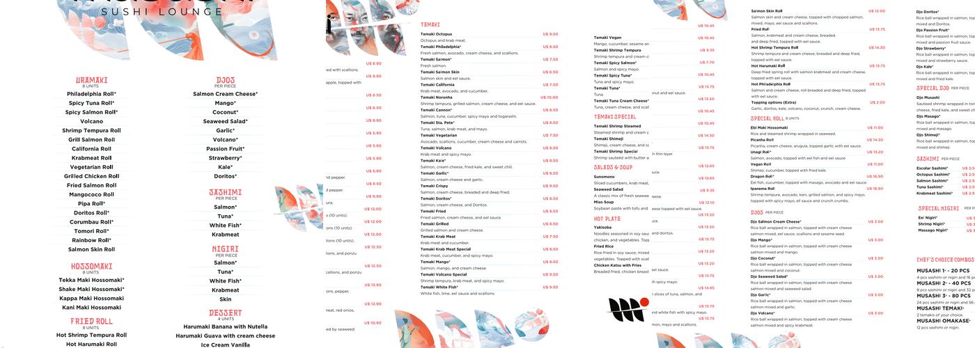 Musashi Sushi Lounge Menu