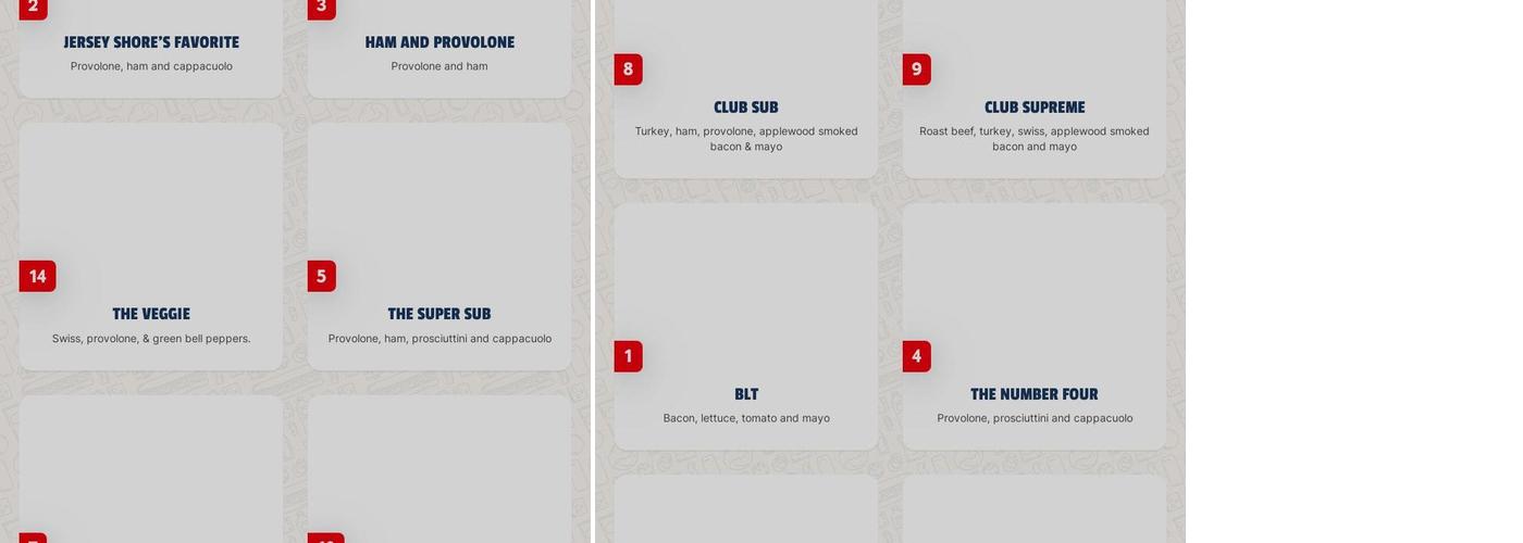 Jersey Mike's Subs Menu