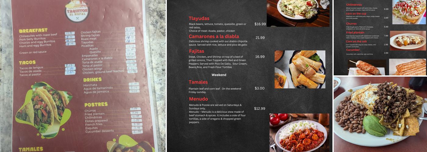 Taquitos El Nopal Menu