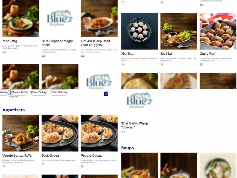 The Blue Elephant Menu