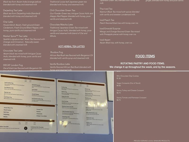 Foggy Tea, Seattle Wa Menu