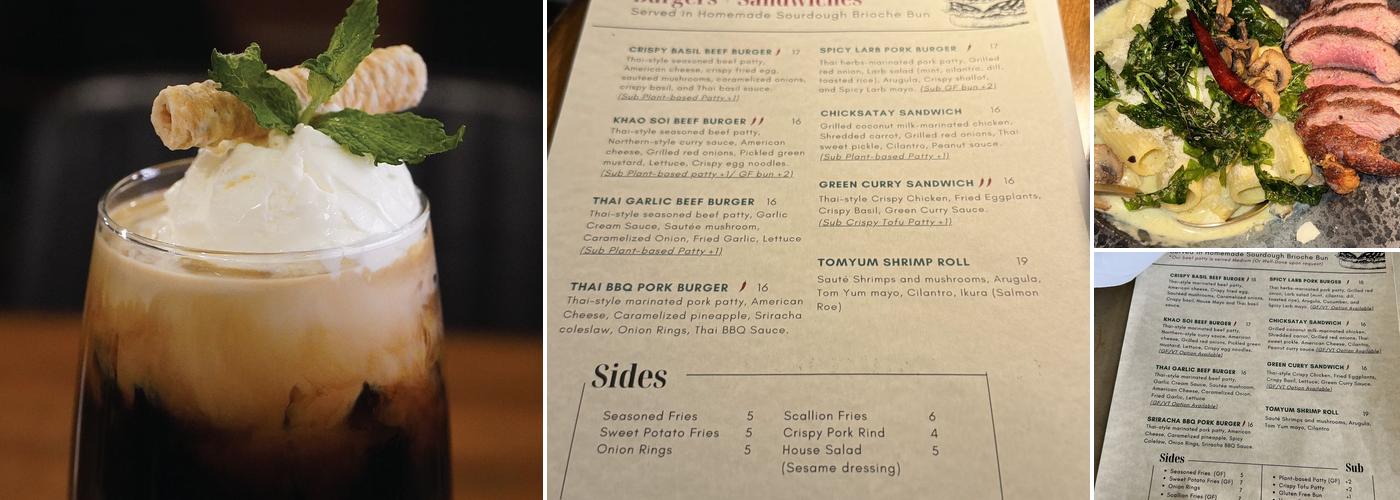 Black Ruby: Thai Craft Burger & Dining Menu