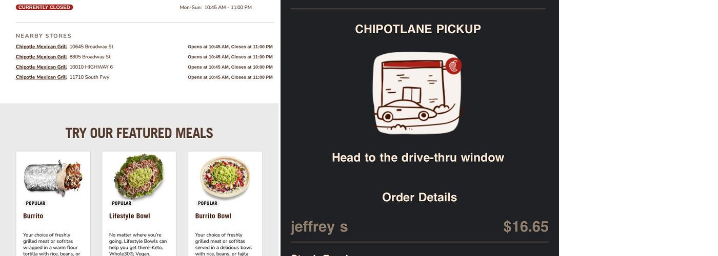 Chipotle Mexican Grill Menu