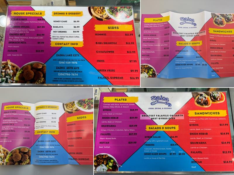 Zaina Menu