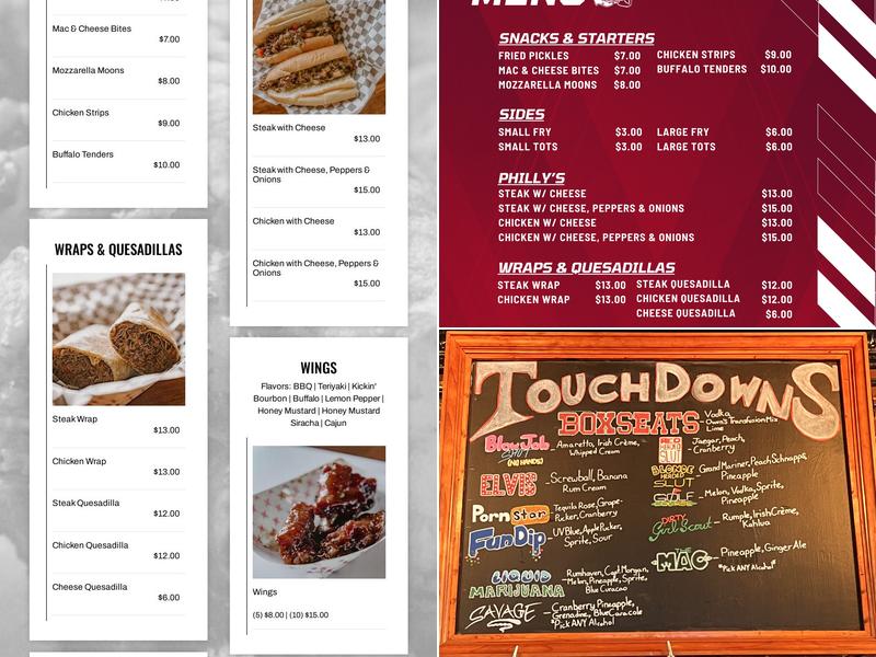 Touchdowns Menu