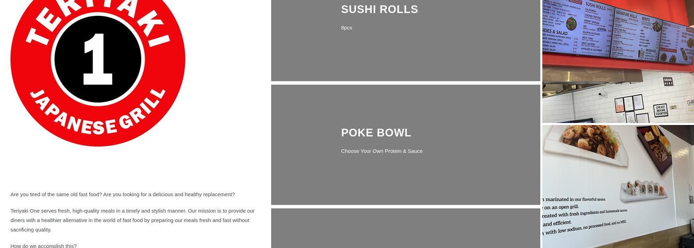 Teriyaki One Japanese Grill (Teriyaki & Sushi) Menu