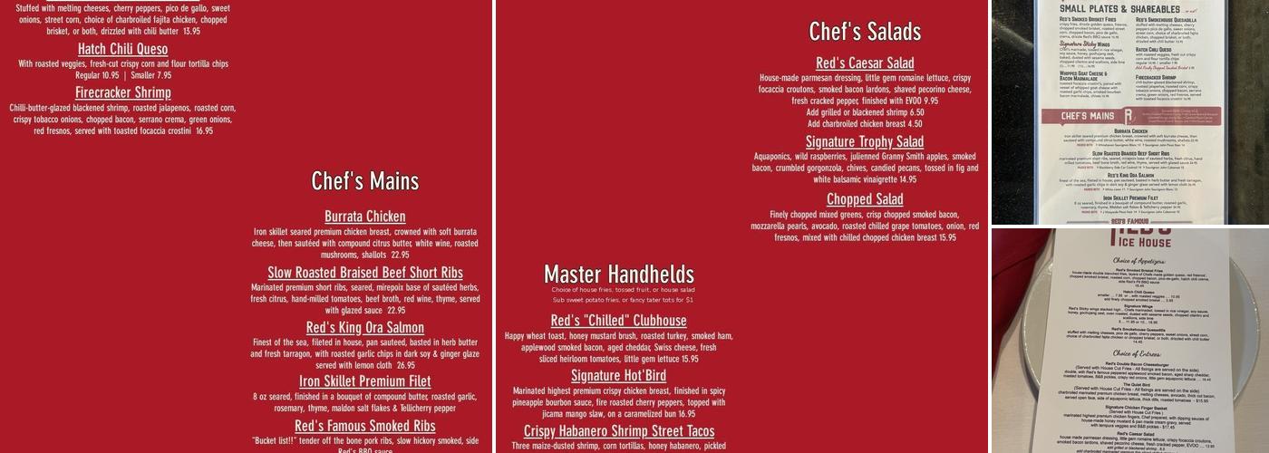 Red's Ice House Menu