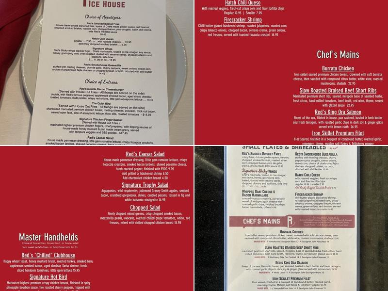 Red's Ice House Menu