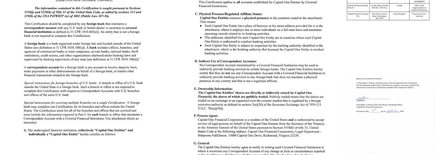 Capital One Café Menu