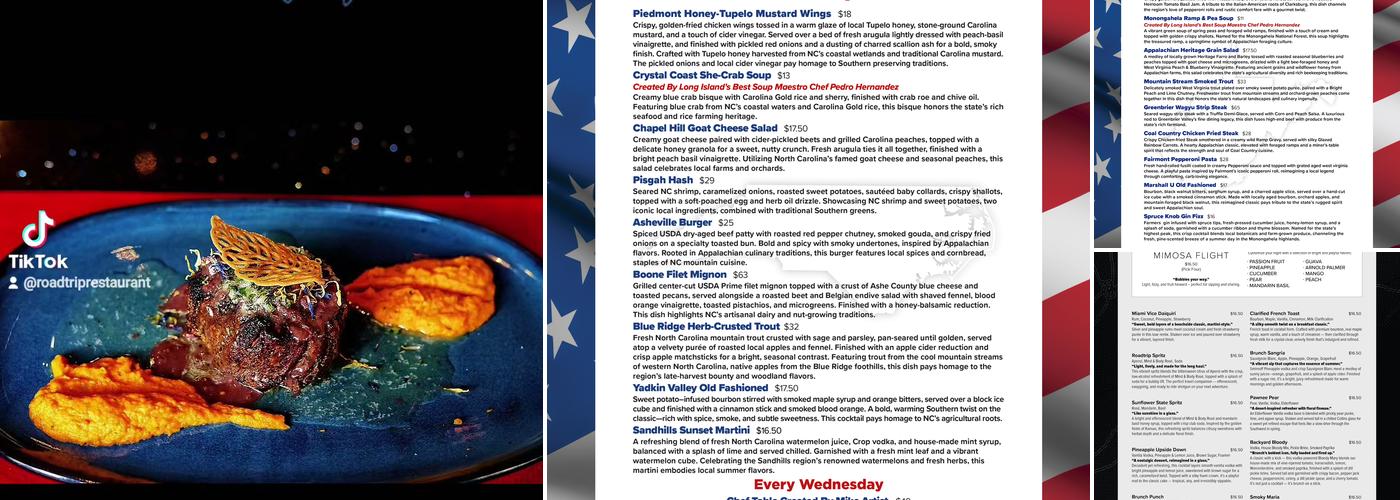Roadtrip Menu