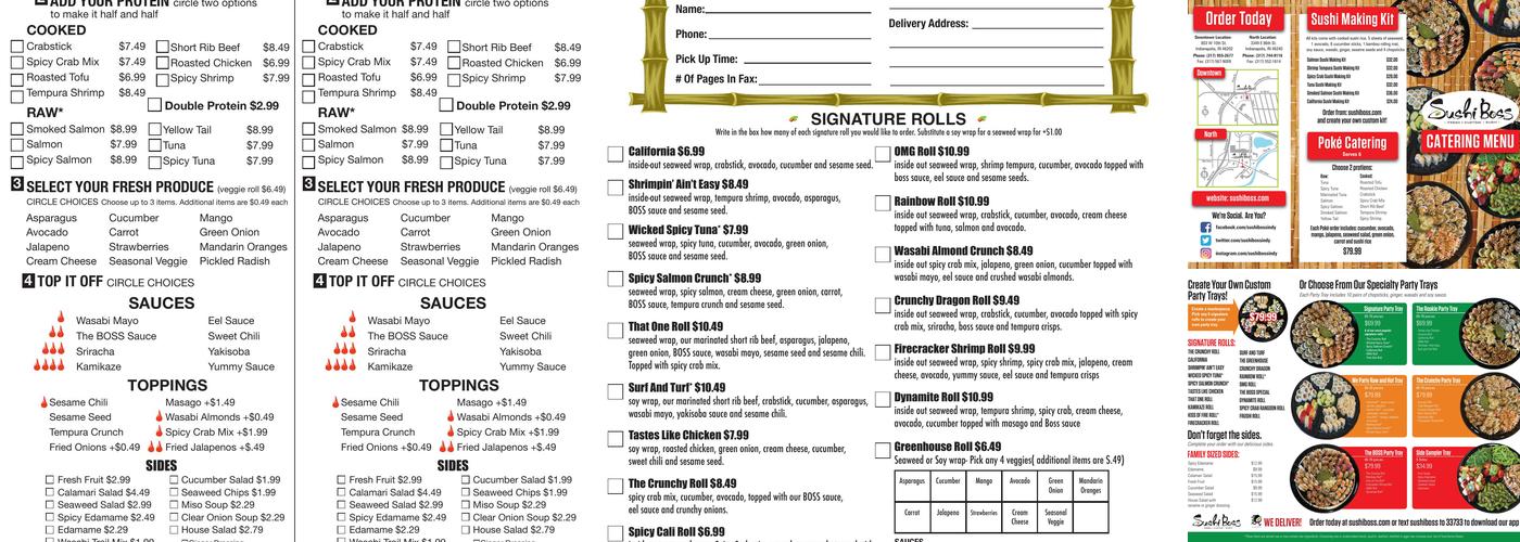 Sushi Boss Menu