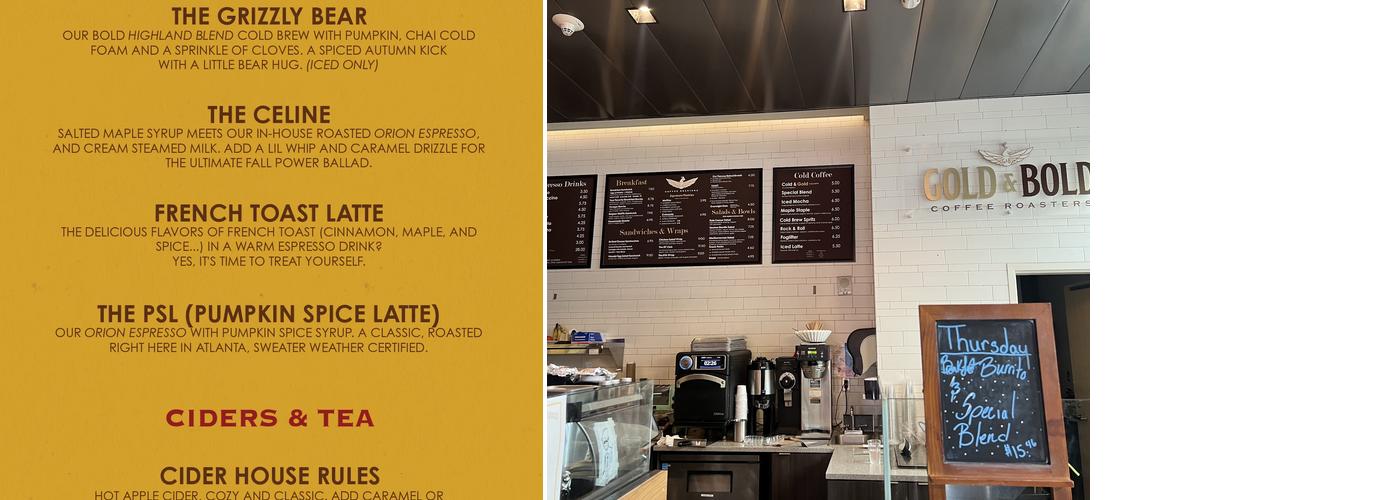San Francisco Coffee Roasting Company: Gold & Bold Menu