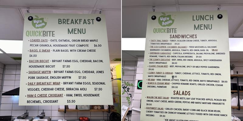 Ugly Apple QuickBite Menu