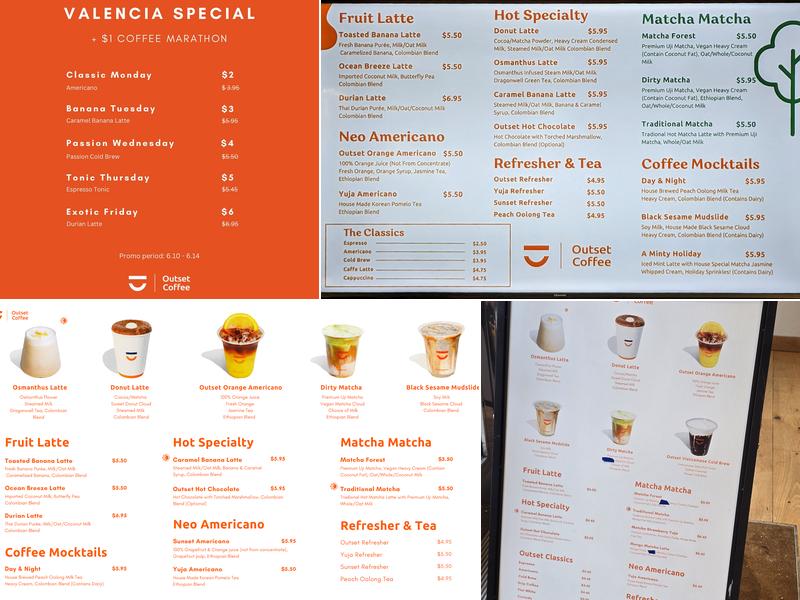 Outset Coffee - Financial District Menu
