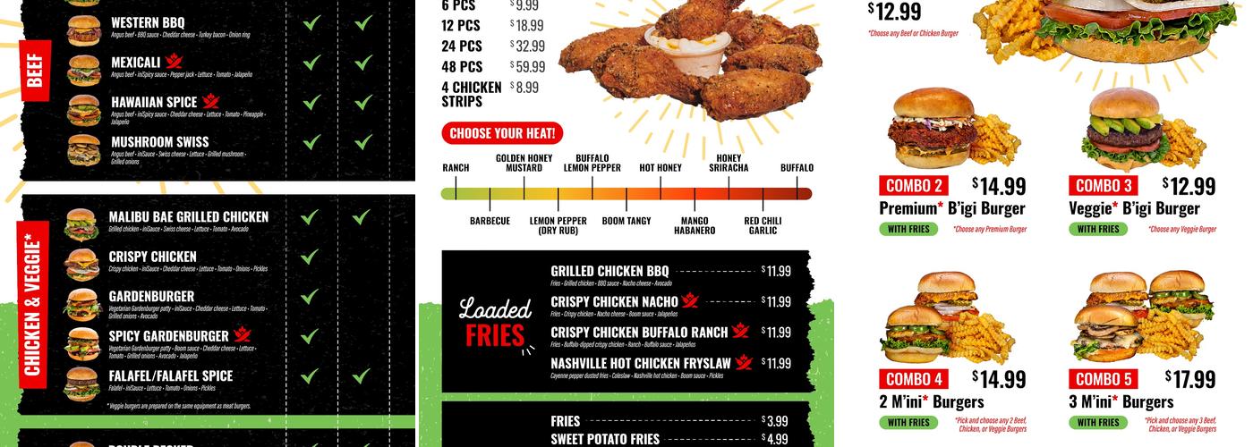 iniBurger - Gourmet Burgers Menu