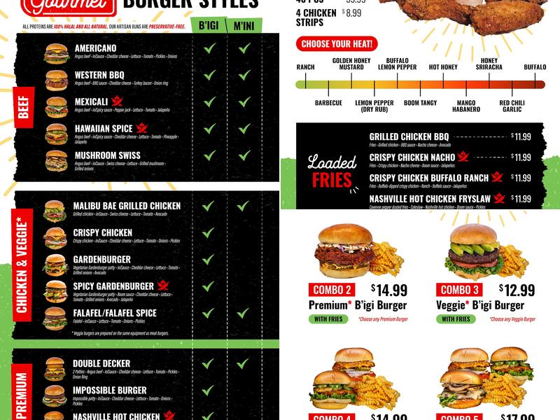 iniBurger - Gourmet Burgers Menu