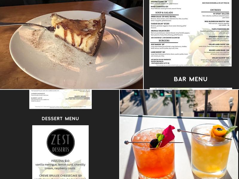 Zest Kitchen & Bar Menu