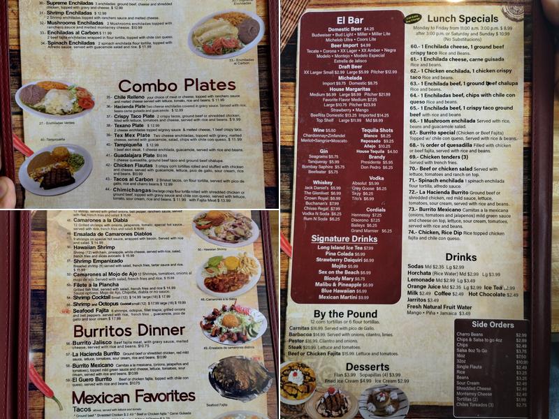 La Hacienda Mexican Grill & Cantina #3 Menu