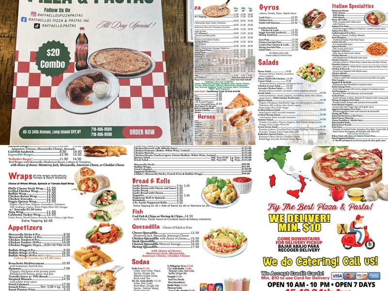 Raffaello’s Pizza & Pastas Menu