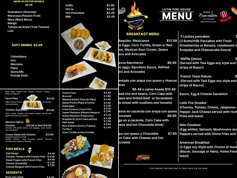 Latin Firehouse Bar & Grill Menu