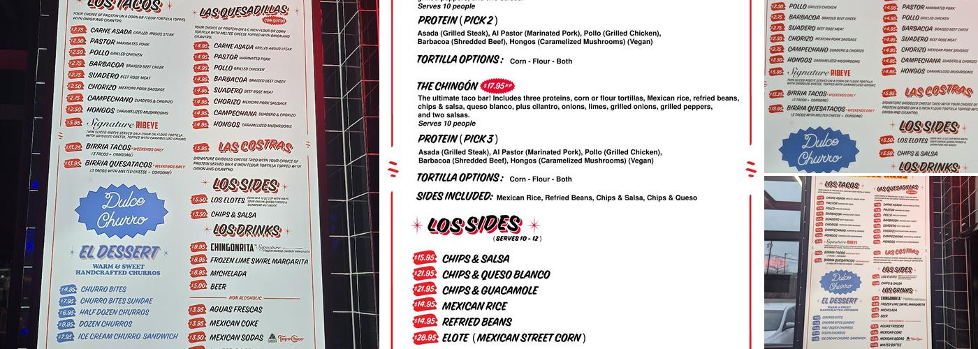 Chilangos Tacos Menu