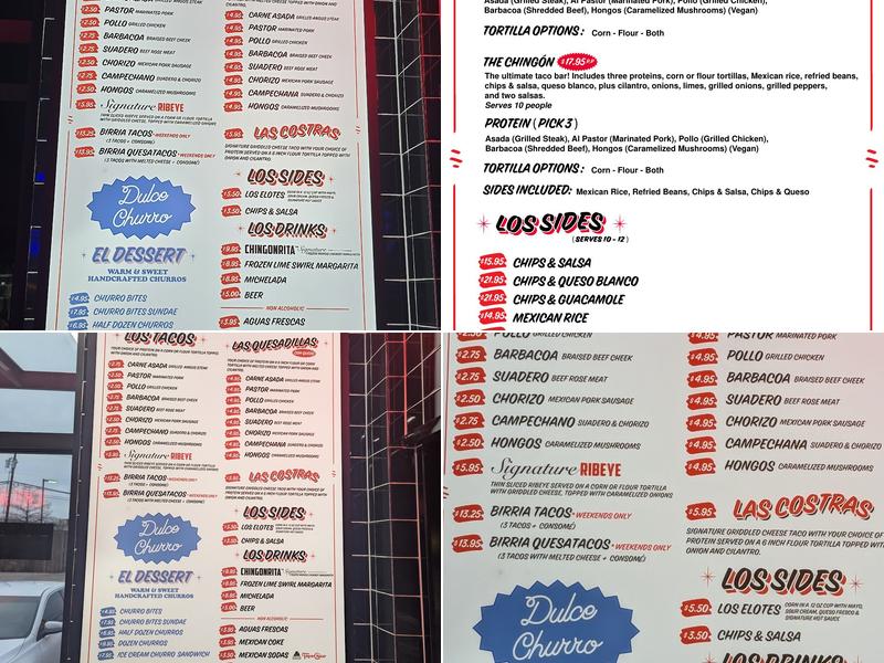 Chilangos Tacos Menu