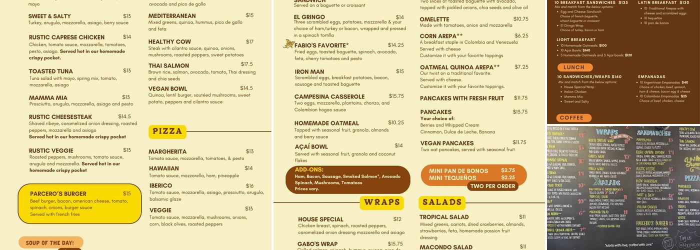 Macondo Coffee Roasters Little Havana Calle 8 Menu