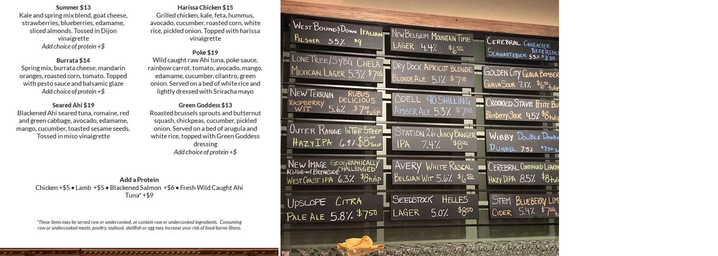 Schoolyard Beer Garden Menu