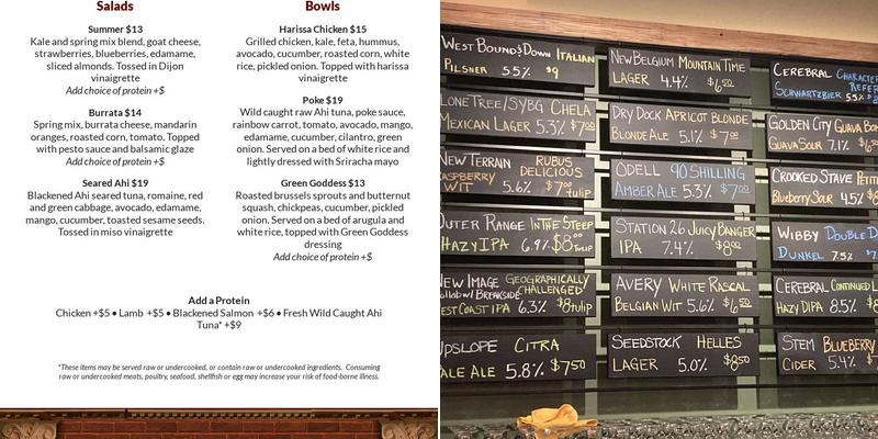 Schoolyard Beer Garden Menu