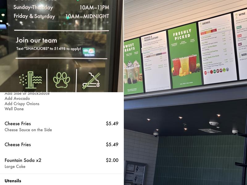 Shake Shack Reeds Crossing Menu