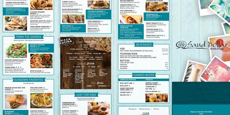 Sand Dollar Grille Menu