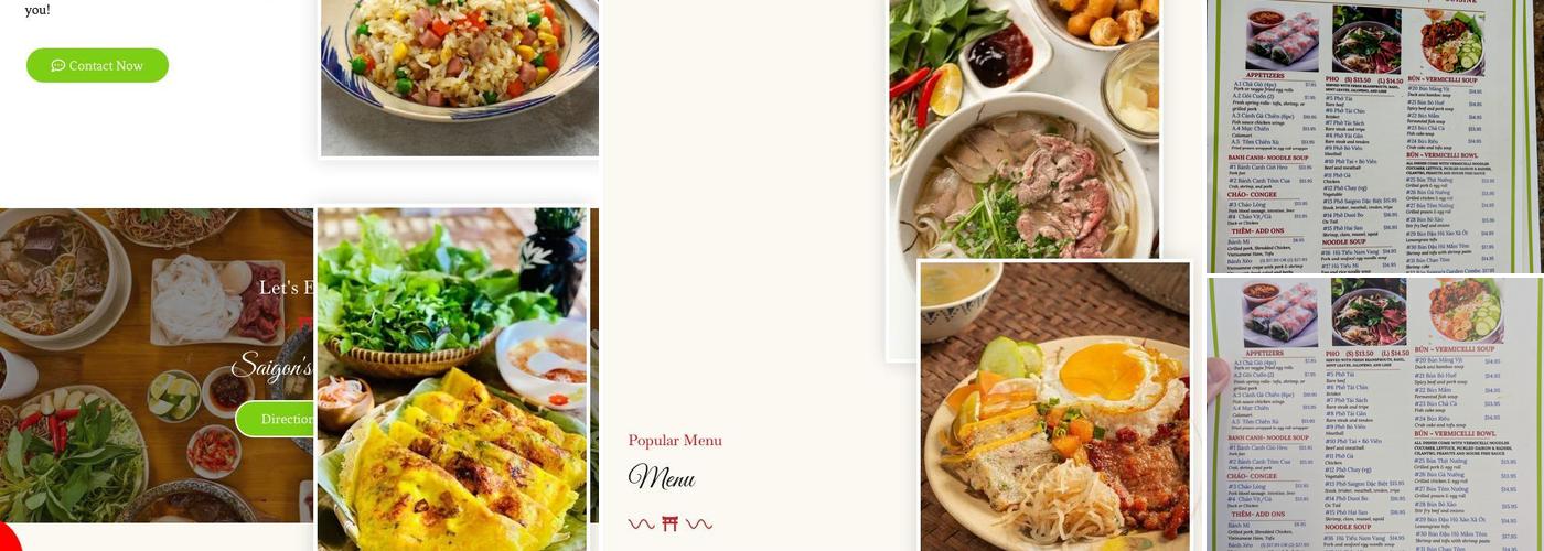 Saigon's Garden Menu