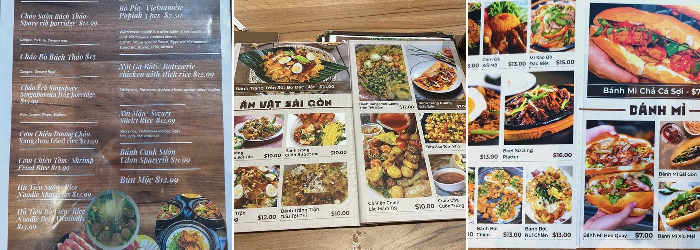 Bep Nha Pudding Menu