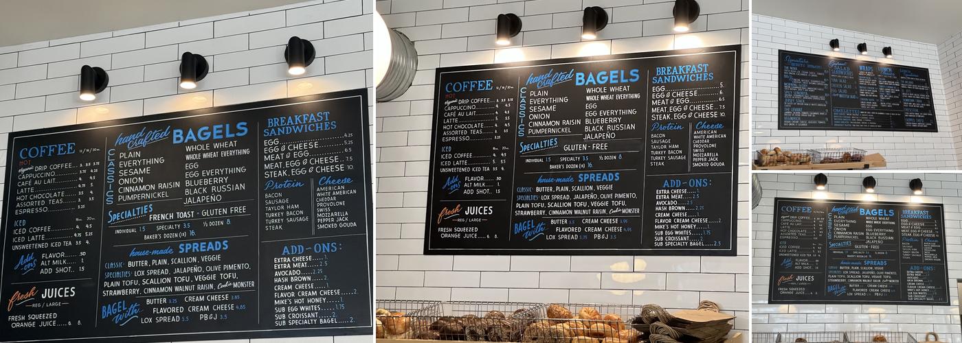 B Bagels Menu