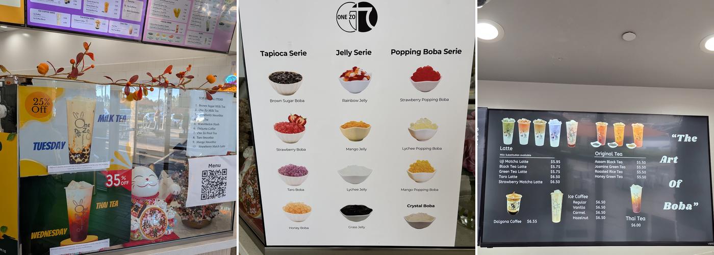 One Zo Boba - Ventura Menu