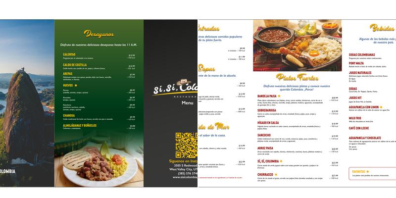 Si Si Colombia Menu