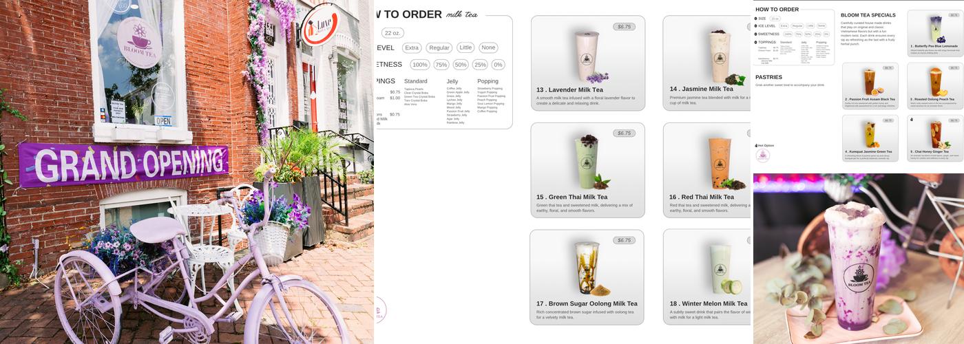 Bloom Tea Menu