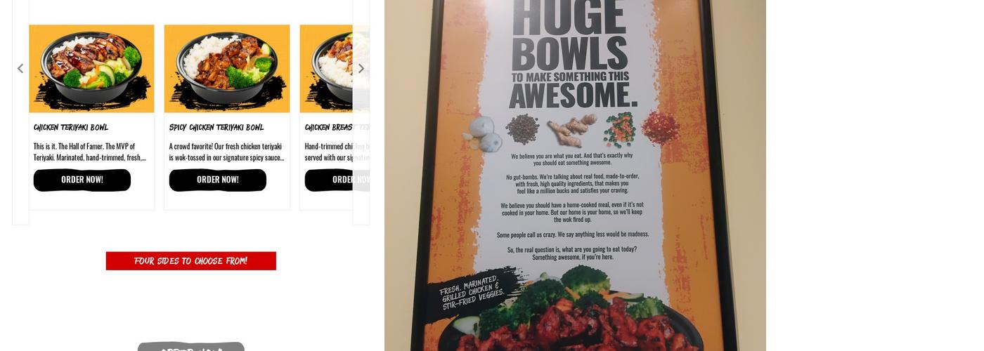 Teriyaki Madness Menu