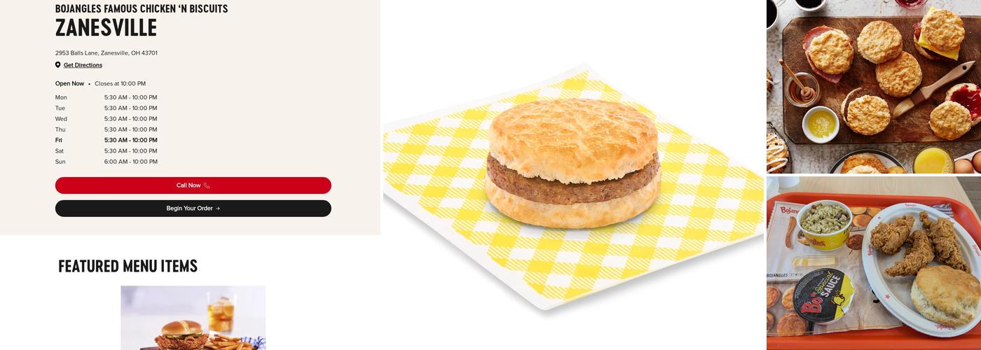 Bojangles Menu