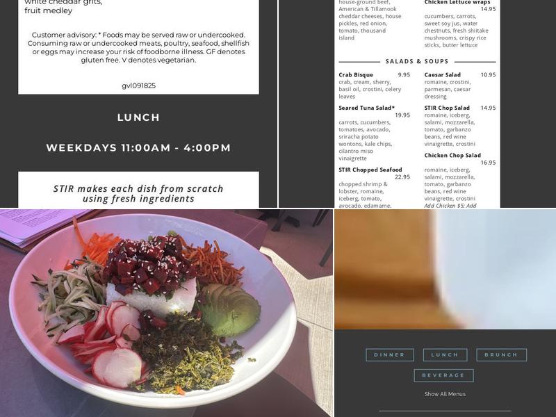 STIR Menu