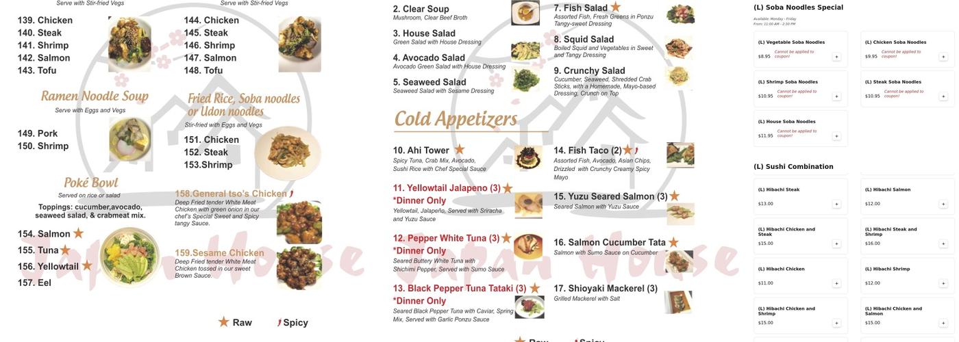 Japan House Springfield Menu