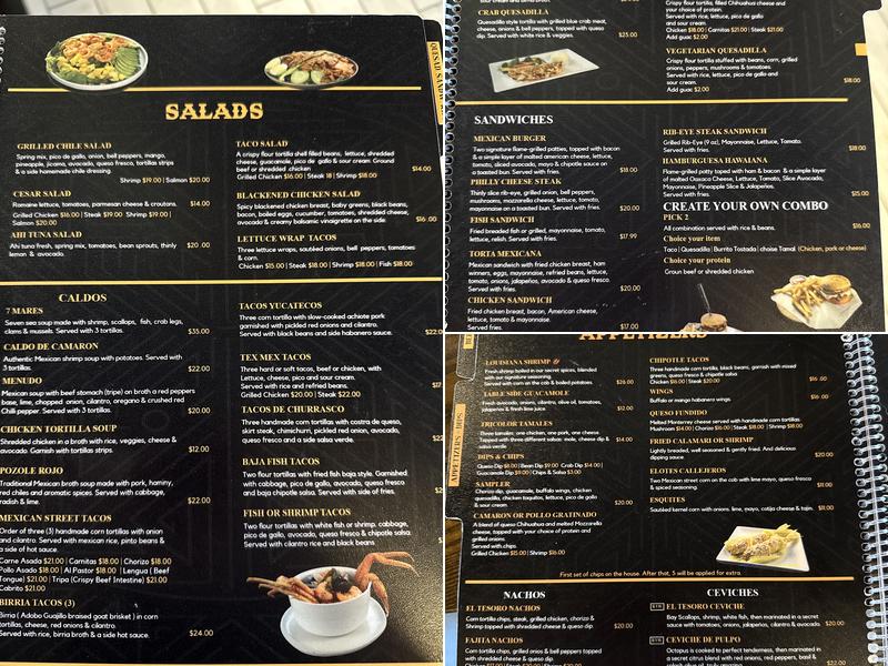 El Tesoro Cocina Mexicana Menu