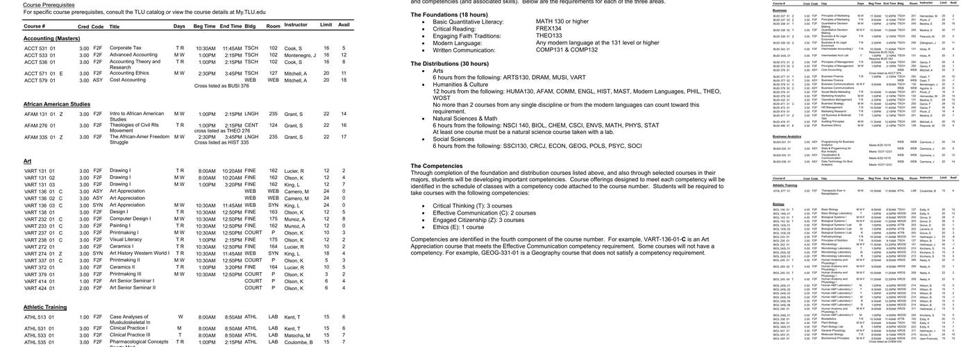 Hein Dining Hall Menu