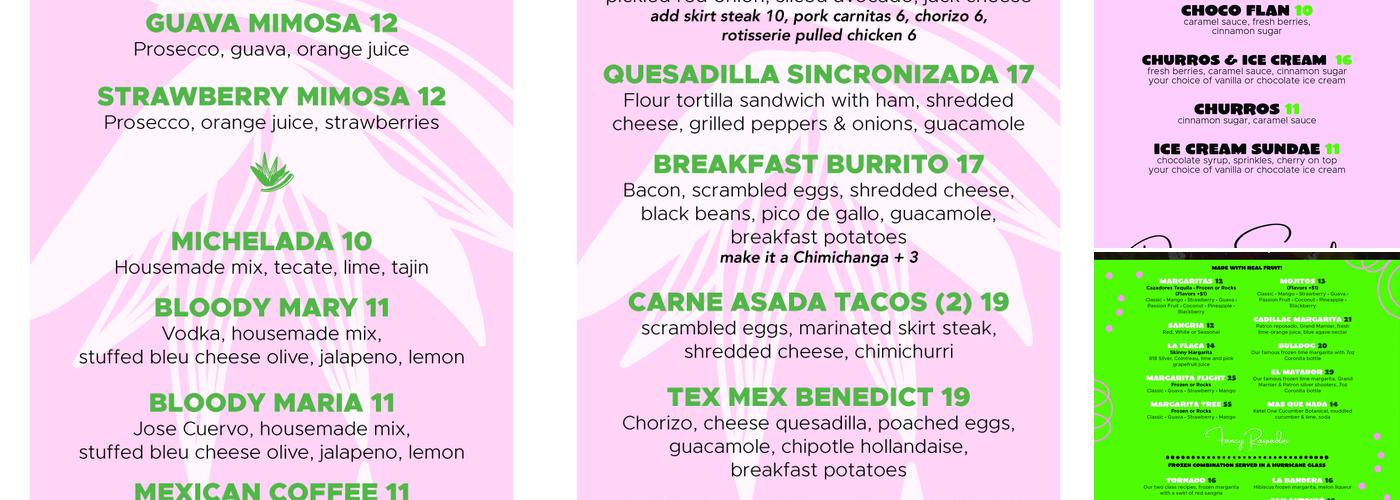 Cantina Valencia Tex-Mex & Tequila Bar Menu