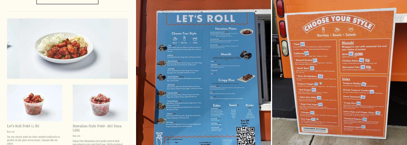 Let’s Roll PDX- Beaverton Menu