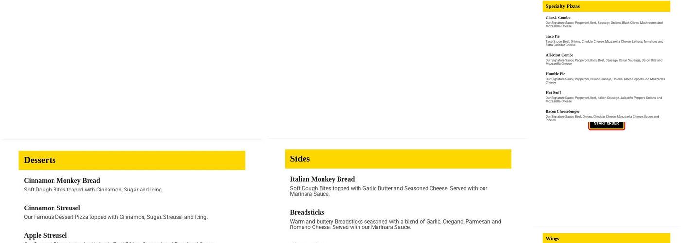 Godfather's Pizza Express Menu